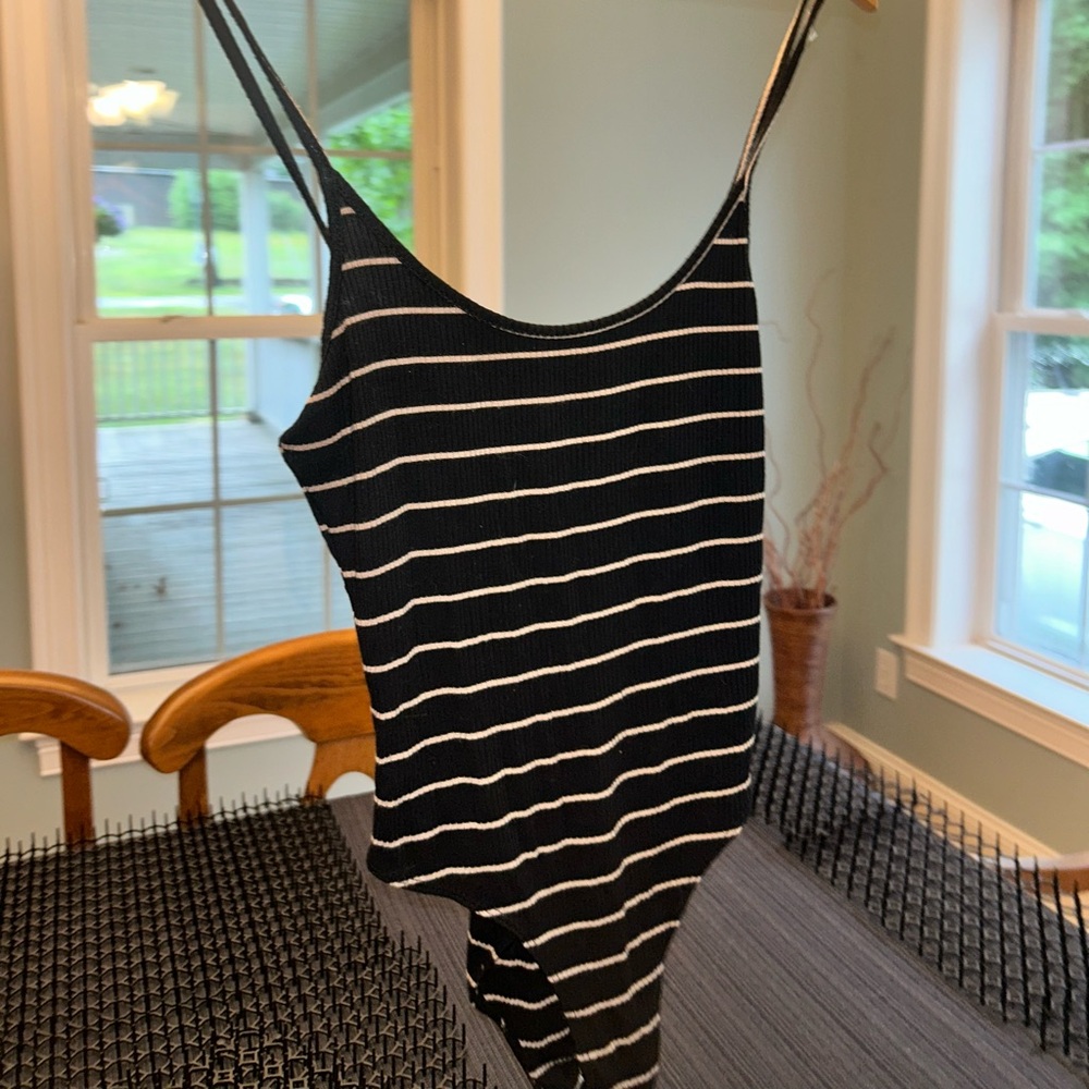 Black and Beige Bodysuit